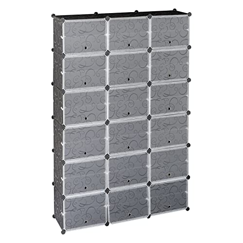 MengK 12-Tier Portable 72 Pair Shoe Rack Organizer 36 Grids Tower Shelf Storage Cabinet Stand Expandable for Heels, Boots, Slippers, Black