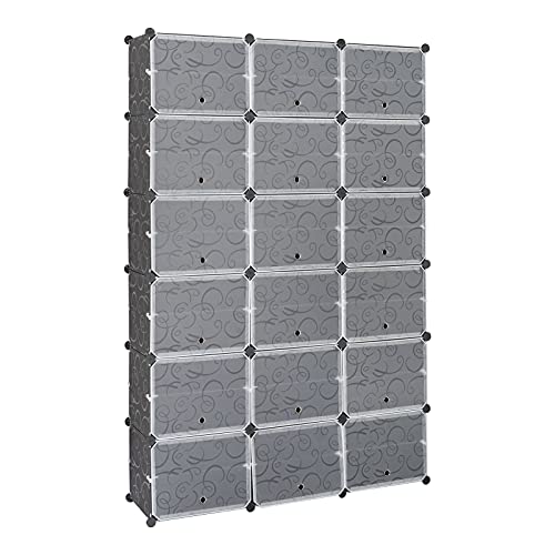 MengK 12-Tier Portable 72 Pair Shoe Rack Organizer 36 Grids Tower Shelf Storage Cabinet Stand Expandable for Heels, Boots, Slippers, Black