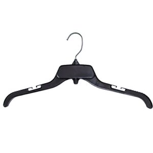 hanger central recycled black heavy duty plastic top hangers with polished metal swivel hooks shirt hangers, 17 inch, black, 10 pack