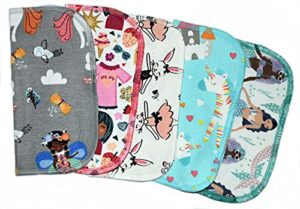 2 ply all things girl flannel washable kids lunchbox napkins 8x8 inches 5 pack - little wipes (r) flannel