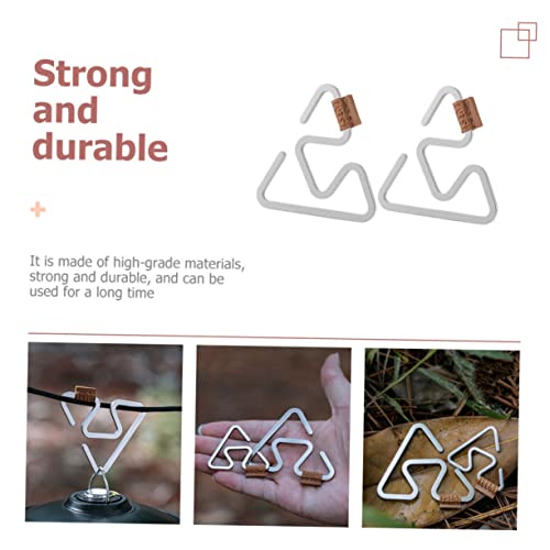 CLISPEED 8 Pcs Stainless Steel Hook Climbing Hangers Mountaineering Hook Cloth Drying Hook Backpack Accessories Metal s Hooks Multipurpose Hanger Camping Accessories Safety Hanger to Climb