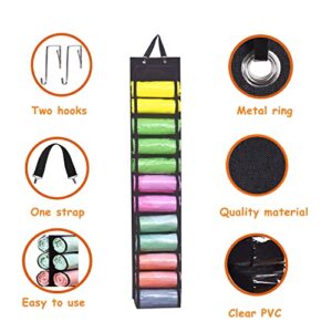 ZFZGFRCS Legging Storage Organizer Hanging Legging Storage Hanger with 24 Compartments, Hanging Legging Holder Organizer for Yoga Leggings Clothes Roll (Black)