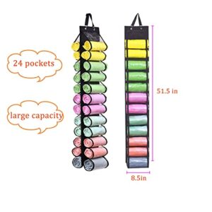 ZFZGFRCS Legging Storage Organizer Hanging Legging Storage Hanger with 24 Compartments, Hanging Legging Holder Organizer for Yoga Leggings Clothes Roll (Black)