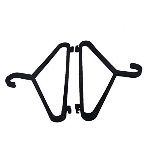 10 Pcs Hangers, Space Triangles for Hangers Wet or Dry Adult Black Multifunctional Plastic Clothes Hanger with Hook(Black)