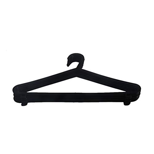 10 Pcs Hangers, Space Triangles for Hangers Wet or Dry Adult Black Multifunctional Plastic Clothes Hanger with Hook(Black)