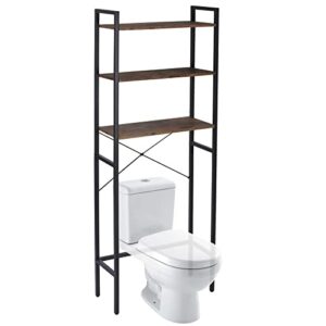 zenstyle over the toilet storage, 3-tier bathroom space saver storage organizer, multifunctional toilet stand rack, easy to assembly, rustic brown
