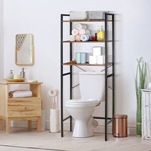 ZenStyle Over The Toilet Storage, 3-Tier Bathroom Space Saver Storage Organizer, Multifunctional Toilet Stand Rack, Easy to Assembly, Rustic Brown