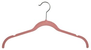 econoco hsl17np50 velvet shirt hanger with notch, pink (pack of 50)