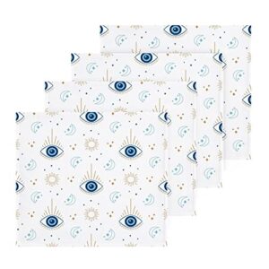 Magic Evil Eye Washcloth 12x12in Set, 2 Pack Absorbent Cotton Towel Square Kitchen Dishes Towels, Soft Cleaning Face Hand Towel Fast Drying