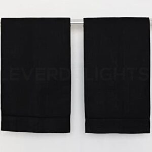 CleverDelights Black Linen Hemstitched Hand Towels - 6 Pack - 14" x 22" - Fingertip Towel