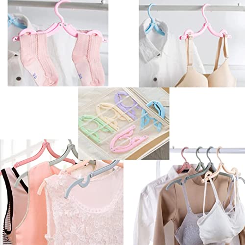 Folding Clothes Hangers 4 Colors, Non-Slip Clothes Hangers, Portable Folding Wall Mounted Drying Rack for Home Hotel Travel Camping 20 Packs