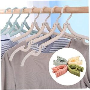 Folding Clothes Hangers 4 Colors, Non-Slip Clothes Hangers, Portable Folding Wall Mounted Drying Rack for Home Hotel Travel Camping 20 Packs