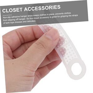 Cabilock 50 Pcs Nonslip Hangers Shirt Hanger Metal Clothing Rack Antiskid Clear Hangers 100 Pack Clear Plastic Hangers for Clothes Silicone Hanger Strips Hanger Grip Strips Strap Hangers