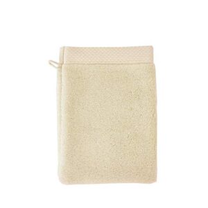 garnier-thiebaut, set of 2, luxuriously soft cotton european shower/wash mitts (gants de toilette), angora (soft, light beige), elea collection