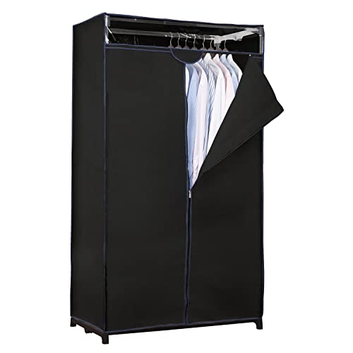 Simplify, Organizer, for Clothes and Accessories, Heavy Duty, Hanging Rod, Easy to Assemble in Black 36" Wide Portable Closet, 63"x36"19"