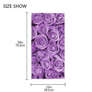 ALAZA Purple Rose Flowers Hand Towels Bathroom Towel Highly Absorbent Soft Small Bath Towel Decorative Guest Breathable Fingertip Towel for Face Gym Spa 30 X 15 Inch