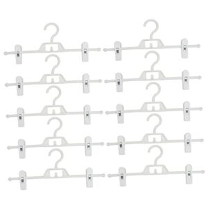 cabilock 10pcs stacked trousers hanger trousers hanger kids pants hangers metal clips heavy duty jean hangers for closet clothes hangers with clips laundry hanger clothes drying rack metal