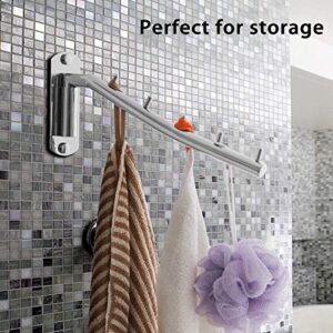 MulYeeh Folding Wall Mounted Clothes Hanger Rack Coat Hanger Stainless Steel Clothes Hook with Swing Arm for Bedroom Bathroom