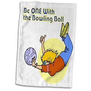 3d rose funny one with the bowling ball design hand/sports towel, 15 x 22