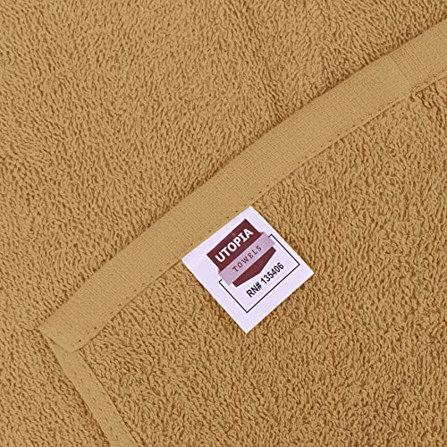 Utopia Towels Cotton Washcloths Set - 100% Ring Spun Cotton, Premium Quality Flannel Face Cloths, Highly Absorbent and Soft Feel Fingertip Towels (240 Pack, Beige)