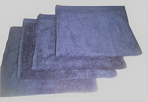 Show Car Guys Fingertip Towels 100% Cotton - Terry-Velour - 4 Pack 11" x 18" Navy Blue