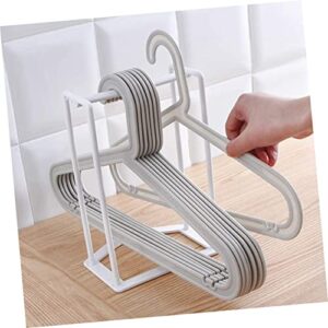 Angoily 3pcs Clothes Storage Rack White Shelf Brackets Hanger Stacker Household Hanger Organizers Storage Artifact Plastic No Punching