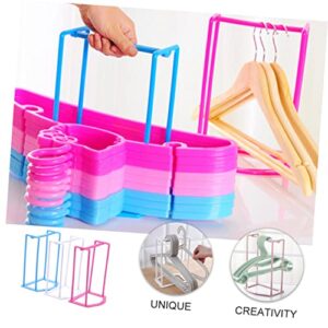 Angoily 3pcs Clothes Storage Rack White Shelf Brackets Hanger Stacker Household Hanger Organizers Storage Artifact Plastic No Punching