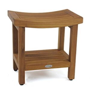 AquaTeak Patented 18" Sumba Teak Shower Bench with Shelf & AquaTeak Premium Teak Oil