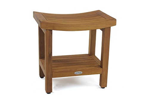 AquaTeak Patented 18" Sumba Teak Shower Bench with Shelf & AquaTeak Premium Teak Oil