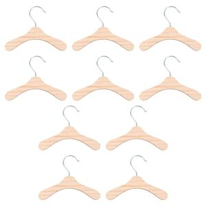 mipcase 20 pcs adorable for non finish puppy hook dollhouse cute wooden small organizing premium hangers| non- smooth creative clothing supplies sturdy pants space hanger color doll