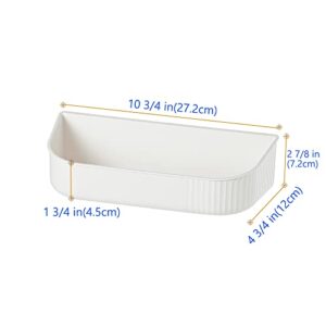 Poeland Plastic Shower Caddy Self Adhesive Corner Shower Shelf, Bathroom Wall Mounted Storage Organizer Tray Max Hold 10lbs