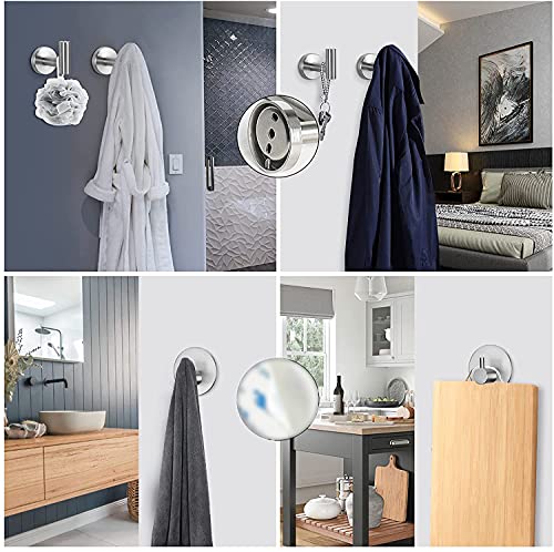 NearMoon 5 Pcs Bathroom Hardware Set SUS 304 Thicken Stainless Steel-Towel Bar Set Include 16" Towel Rod+Toilet Paper Holder+3 Multifunctional Hooks Bathroom Accessories (Brushed Nickel)