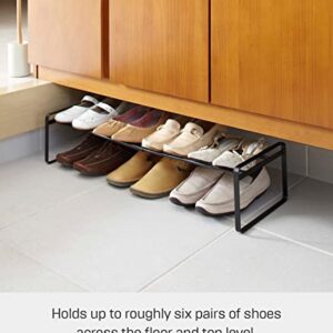 Yamazaki Home Adjustable Shoe Rack-Spacesaving Storage Solution, One Size, Black