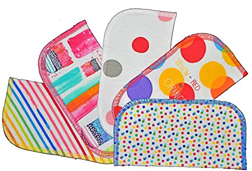 1 Ply Printed Flannel 8x8 Inches Set of 5 Color Me Happy