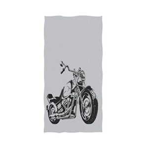 naanle stylish motorcycle silhouette soft highly absorbent large decorative hand towels multipurpose for bathroom, hotel, gym and spa (16" x 30",grey)