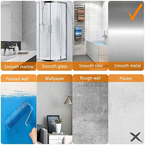 2 Pack Wall Adhesive Hook Sticker for Shower Caddy, Strong Transparent Adhesive Strip with 3 Hooks for Shower Organizer, Kitchen Racks, Bathroom Shelves, Adhesive Tape for Hanging Shower Caddies