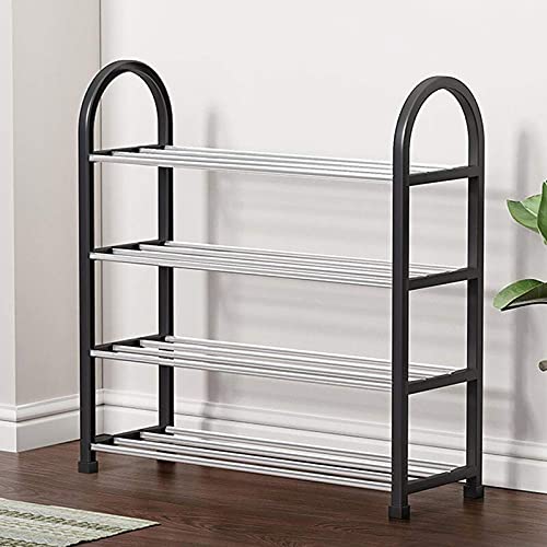 4-tier Shoe Rack,Resin and Metal Footwear Organizer,Rugged,Space-saving,Easy to Assemble,Multi-purpose Shoe Rack,Hold 10-pair Shoes,Support Boots,for Entryway,Bedroom,Porch