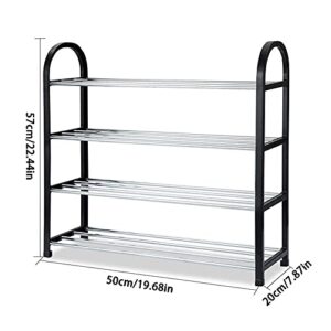 4-tier Shoe Rack,Resin and Metal Footwear Organizer,Rugged,Space-saving,Easy to Assemble,Multi-purpose Shoe Rack,Hold 10-pair Shoes,Support Boots,for Entryway,Bedroom,Porch