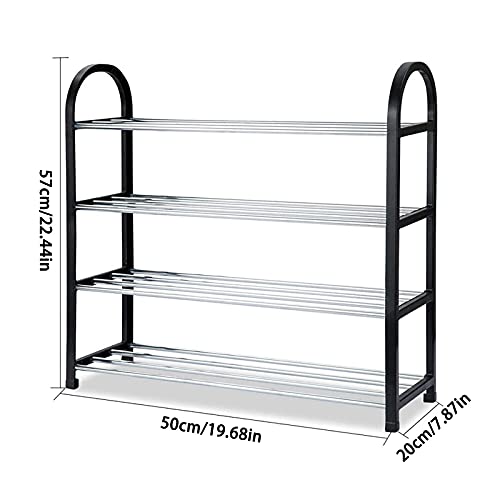 4-tier Shoe Rack,Resin and Metal Footwear Organizer,Rugged,Space-saving,Easy to Assemble,Multi-purpose Shoe Rack,Hold 10-pair Shoes,Support Boots,for Entryway,Bedroom,Porch