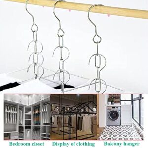 1 Pack Clothes Hangers Chain, 10 Slots Closet Organizer Clothes Hangers Storage, Magic Hanger Chains with Stainless Steel & Collapsible, Space Saving Hanging Chains