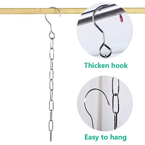 1 Pack Clothes Hangers Chain, 10 Slots Closet Organizer Clothes Hangers Storage, Magic Hanger Chains with Stainless Steel & Collapsible, Space Saving Hanging Chains