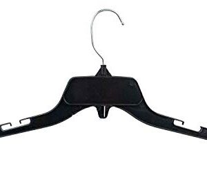 Hangon Recycled Plastic with Notches Shirt Hangers, 17 Inch, Black, 10 Pack