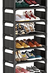 Tribesigns Vertical Shoe Rack, 9 Tiers Narrow Shoe Shelf 18 Pairs Slim Shelf for Shoes Narrow Shoe Rack for Small Space