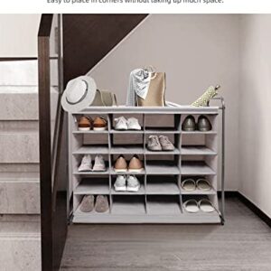 MULISOFT 20-Grid Shoe Rack Organizer Large Capacity, Shoe Cubby for Better Shoe Care, Space-saving Cubby Shoe Rack, Shoe Organizer Cubby Easy to Move for Entryway, Closet, Dormitories, Garage, Grey