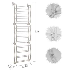 Shoe Rack Over The Door, FOME Metal Tube Hanging Shoe Rack 36-Pairs Shoe Rack Organizer Shoe Storage Tower Rack Easy Assembly No Tools Required 72 X 7.8 x 19.7in