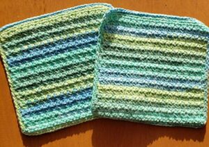 handmade crochet washcloths, dishcloths * thick and dense *100% cotton set of 2, size 7.5 inches