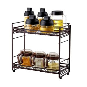 zccz 2-Tier Bathroom Countertop Organizer - Detachable Standing Rack Bathroom Storage Shelf Cosmetic Holder Vanity Tray - Kitchen Spice Rack Shower Caddy Wire Basket, Black