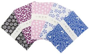 miyamoto japanese traditional towel tenugui small pattern 5 type set basic pattern-2 by komesichi