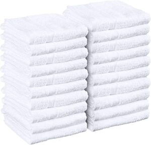 careoutfit white salon towels, pack of 24 (16 x 27 inches) highly absorbent towels for hand, gym, beauty, spa, and home hair care