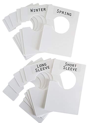 12 Blank White Large Clothing Rod Size Dividers Adult or Child Closet 6x4 Inches